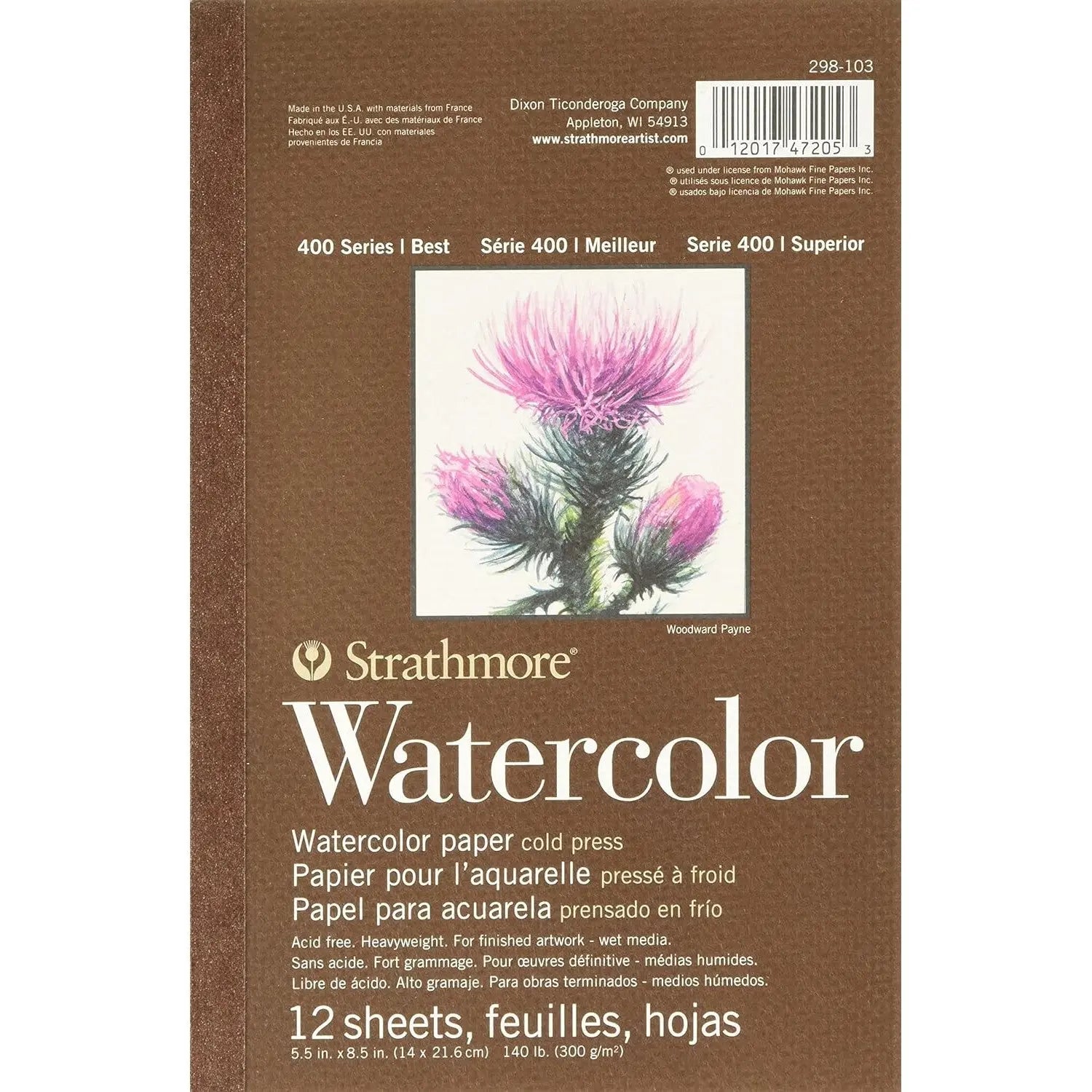 Strathmore 400 Series Watercolor Paper 12 SHT,300 GSM - 5.5"x 8.5"(298-103) Strathmore